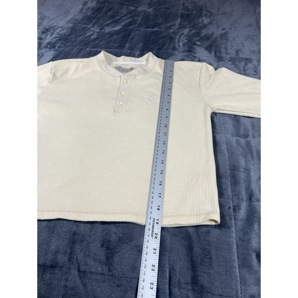 Dixxon Women's Crop Henley Thermal Top beige Size Small - Picture 9 of 10